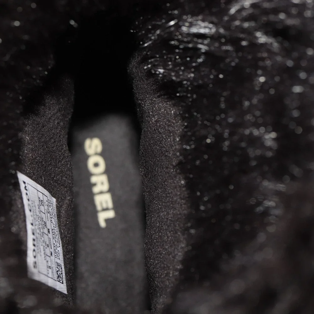 Sorel Womens Tivoli III Boot Size 8 Waterproof Black Suede Winter Bootie Lace Up